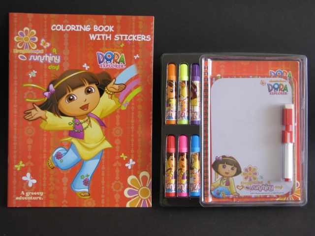 Coloring Set with Magnet Whiteboard - Dora